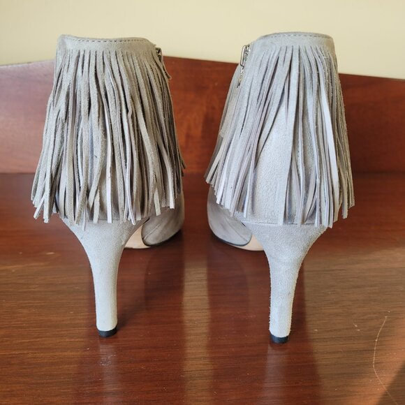 Sam Edelman Kandice Gray Fringed Pointed Toe Suede Bootie Women's US 8 M - Picture 3 of 9